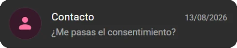 Mensaje de WhatsApp: ¿Me pasas el consentimiento?